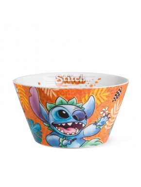 Bowl naranja de Stitch con diseño tropical de EGAN