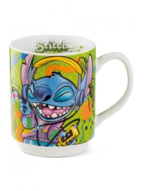 Taza verde apilable con diseño de Stitch de Disney
