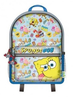 Mochila de Bob Esponja azul con diseño colorido
