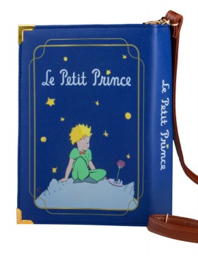 Bolso bandolera azul de El Principito con correa marrón
