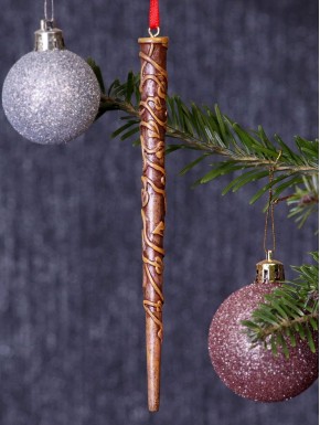 Adorno colgante de la varita de Hermione con lazo rojo