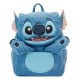 Mochila azul de Stitch con detalles de peluche