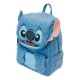Mochila azul de Stitch con detalles de peluche