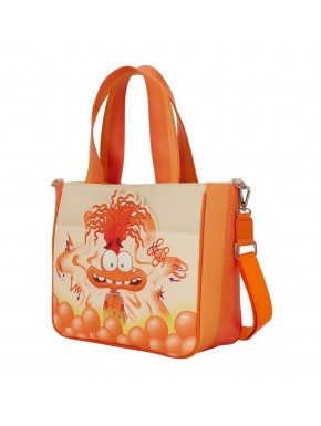 Bandolera Inside Out 2 Anxiety de Loungefly en tonos naranjas.