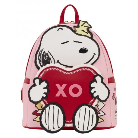 Mochila Mini Snoopy XO en rosa y rojo de Loungefly