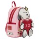 Mochila Mini Snoopy XO en rosa y rojo de Loungefly