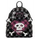 Mini sac à dos thème Avril Lavigne avec carreaux et crâne