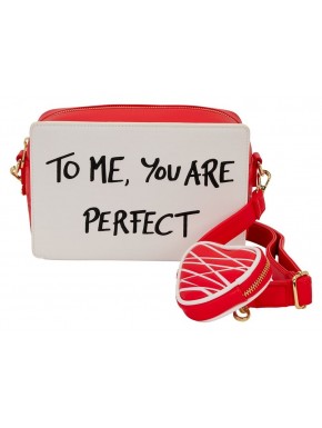 Bandolera con frase 'To Me, You Are Perfect' y cartera de corazón