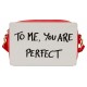Bandolera con frase 'To Me, You Are Perfect' y cartera de corazón