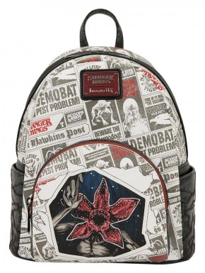 Mochila mini Stranger Things estilo periódico