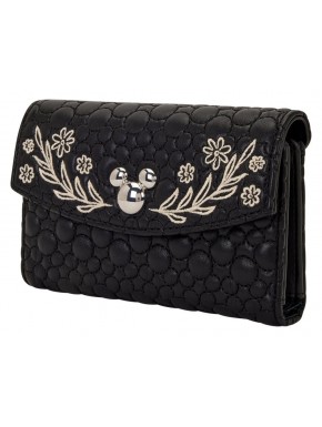 Monedero negro Disney Loungefly con diseño bordado de Mickey