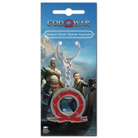 Chaveiro abridor de garrafas God of War logo