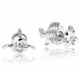 Pendientes oro blanco Flounder La Sirenita