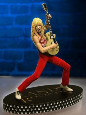 Estatua de Randy Rhoads Rock Iconz con guitarra y ropa roja