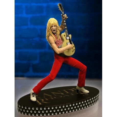 Statue Randy Rhoads Rock Iconz avec guitare et tenue rouge