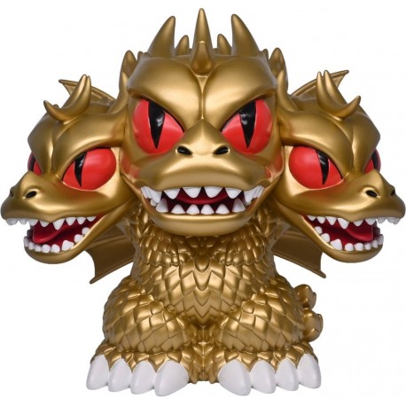 Hucha de PVC King Ghidorah dorada con tres cabezas
