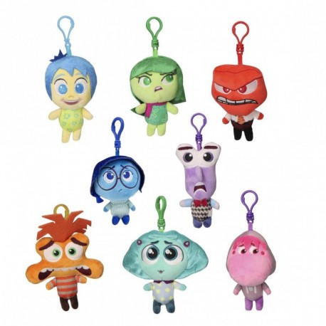 Porte-clés bag charm personnages Inside Out avec clips colorés