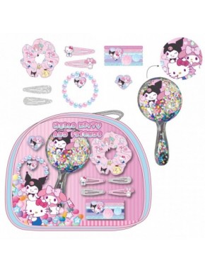 Set de belleza Hello Kitty rosa con accesorios