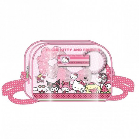 Set de belleza Hello Kitty rosa con bolsito y accesorios