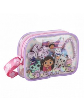 Set de beauté Gabby’s Dollhouse violet avec accessoires.