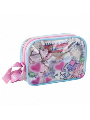 Ensemble de beauté Stitch avec pochette bleue et accessoires