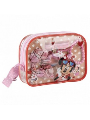 Set de beauté Minnie Mouse avec sac rouge et accessoires