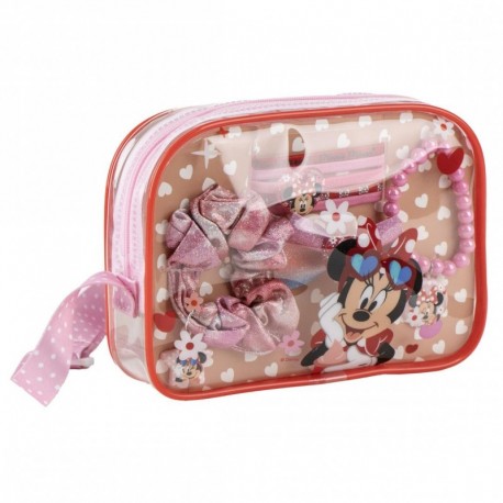 Set de beauté Minnie Mouse avec sac rouge et accessoires