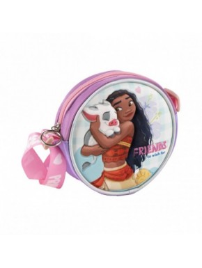 Sac 3D princesse Moana en lilas avec bandoulière rose