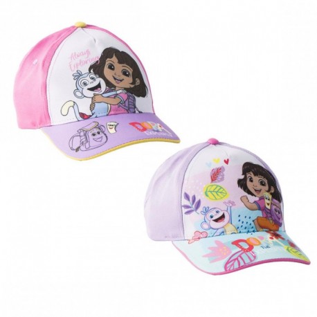 Gorra infantil Dora la Exploradora en rosa y lila