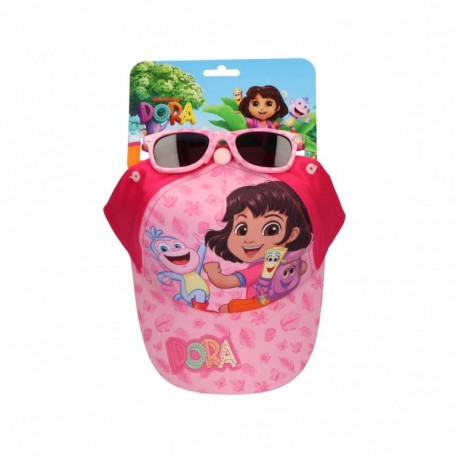 Casquette et lunettes de soleil roses Dora l'Exploratrice