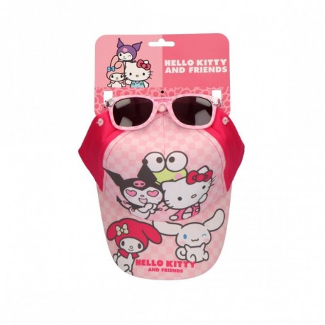 Casquette et lunettes de soleil Hello Kitty pour enfants en rose