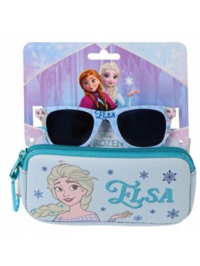 Lunettes de soleil Frozen avec étui bleu et design Elsa