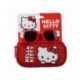 Lunettes de soleil rouges Hello Kitty avec étui assorti