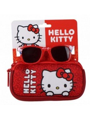 Gafas de sol rojas de Hello Kitty con funda a juego