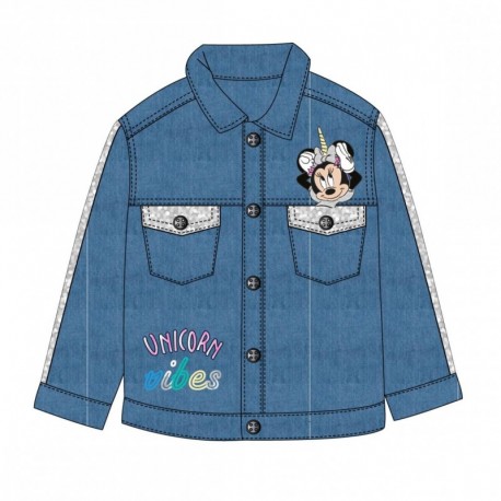 Veste en jean Minnie pour filles, motif licorne