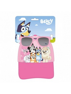 Ensemble casquette rose clair et lunettes de soleil Bluey 53 cm