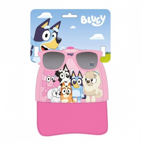 Conjunto boné rosa claro e óculos de sol Bluey 53 cm