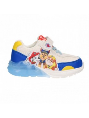 Tênis com luzes Paw Patrol em azul, branco e amarelo