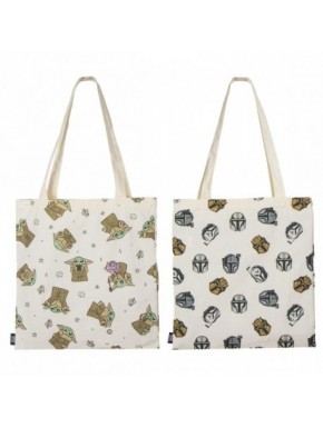Sac shopping The Mandalorian avec Baby Yoda et Mandalorien