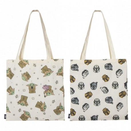 Bolsa de compras The Mandalorian com Baby Yoda e Mandaloriano