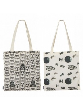 Sac de shopping Star Wars avec designs emblématiques.