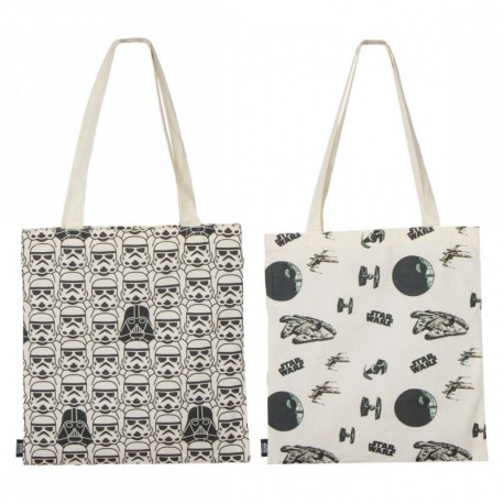 Sac de shopping Star Wars avec designs emblématiques.