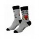Chaussettes grises Hellfire Club de Stranger Things avec logo de démon