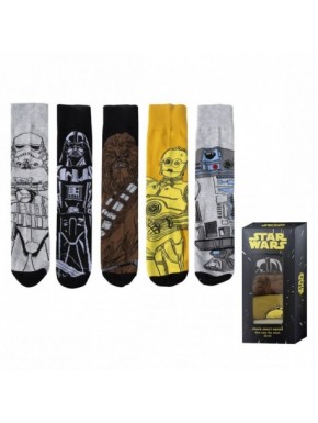 Calcetines multicolor Star Wars con personajes icónicos