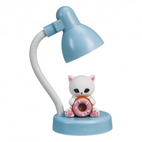 Lámpara LED Mofusand azul con figura de gato y donut