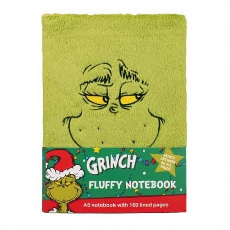Cuaderno A5 verde El Grinch con cubierta aterciopelada