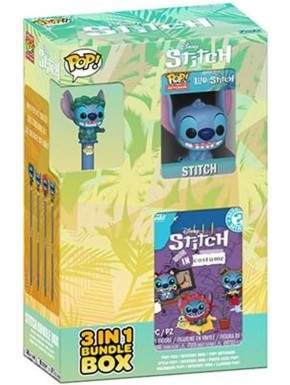 Caja Lilo & Stitch 3-en-1 con figura, llavero y bolígrafo