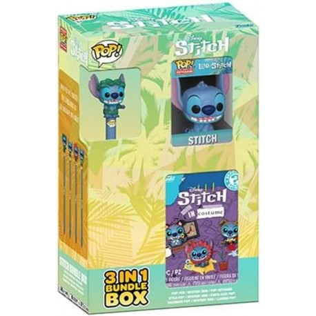 Caixa Lilo & Stitch 3-em-1 com figura, chaveiro e caneta