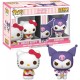 Figuras POP de Hello Kitty e Kuromi em caixa exclusiva
