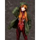 Statue d'Asuka Langley avec combinaison rouge et hoodie vert d'Evangelion